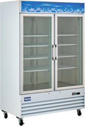 Kratos Commercial Freezer Display Merchandiser - 2 Self Closing Swing Doors, 53" W, White (67K-228)