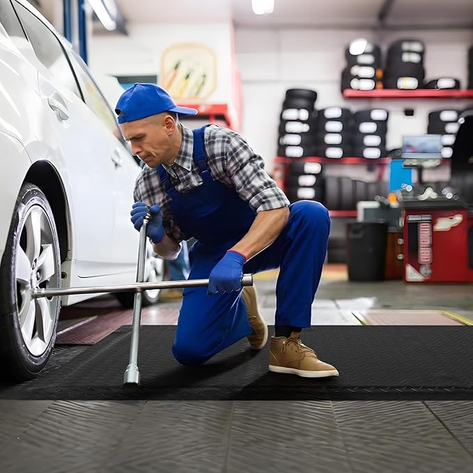 Anti Fatigue Mats Industrial 2' x 5' 15/16" Thick Ergonomic Standing Mat Commercial Kitchen Mat Heavy Duty Diamond Plate Cushioned Shop Floor Mats Helps Relieve Back and Leg Soreness