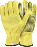 Heat Cut Resistant Gloves,Aramid Oven Gloves with Fingers,Heat Resistant Up to 550°F, silicone beads Thick Knit Design,Machine Washable - Grill Mitts for Men & Women(silicone beads, Large)
