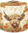NEITLGEN Maple Leaf Highland Cow Kitchen Appliance Dust Cover Universal Size 8 Quart Pressure Cooker/Air Fryer/Rice Cooker Cover with Top Handle and Storage Pocket Thanksgiving Day Decor