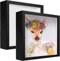 8x8 Shadow Box Frame Display Case, Display Case Box for Memorabilia, Medal, Crafts,Tickets and Photos, Picture Frame for Wall and Tabletop (2pcs-Black, 8x8)
