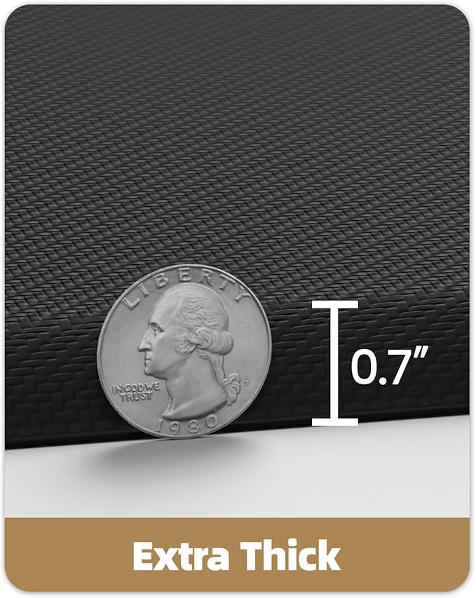 Color&Geometry 0.71" Extra Thick Anti Fatigue Cushion Kitchen Floor Mat,Easy Clean, Water & Oil Proof, Non Slip, Foam Padded Runner Rug for Front Sink,20"x 71" Black (2.0 Version)