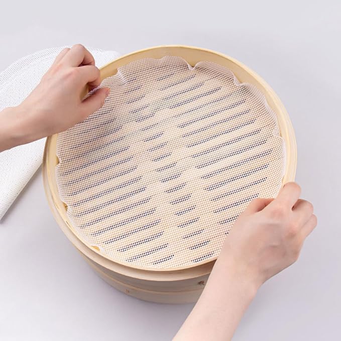 10pcs round Silicone Steamer Liners Non-stick Steamer Mats Breathable Mesh Pads for Dumplings Buns Cooking and Rice Cooker Steam Replacement