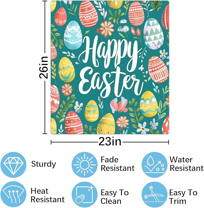 Pretty Easter Eggs Flowers Dishwasher Magnet Cover, Reusable Refrigerator Panel Stickers Microwave Front Door Covers Magnets for Kitchen Home Appliances Holiday Party Decorations 23 X 26 in