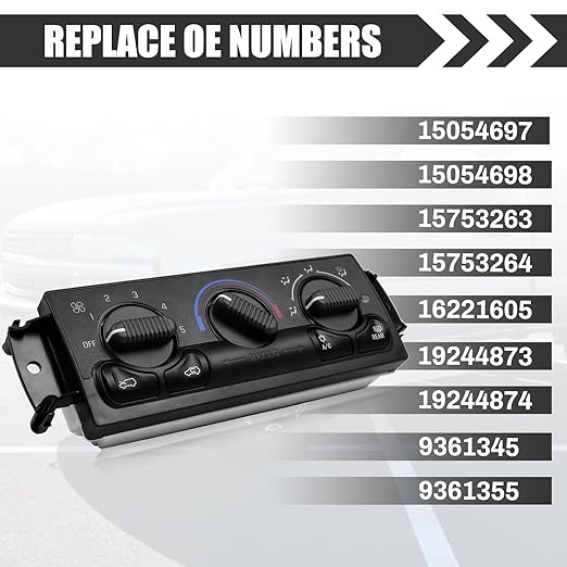 599-218 A/C Heater Climate Control Module Panel Switch for 1999-2002 Chevy Silverado Suburban Avalanche Tahoe GMC Sierra Yukon XL, Front HAVC Control Replace 15054697 15054698 15753263 15753264,etc