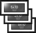 Homeforia 5x10 Business License Frame Black, High End Oak 5 x 10 Black Wood Document Certificate Frame with Mat 4x9, 10x5 Wooden Picture Frames for Wall or Tabletop, Tempered Glass, Wall Kit, Set of 3