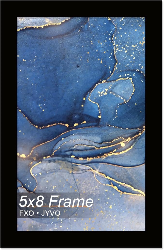 5x8 Picture Frame, Black Frame for 5 x 8 Inch Picture Poster Photo, Light Weight and High Transparent 5 by 8 Frame for Wall - 1 Pack/Black/5"x8"