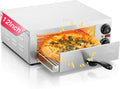 Commercial Pizza Oven, 12 Inch Pizza Oven Indoor with 662°F Max Temp, Electric Pizza Cooker with Alert Timer, 1800W Stainless Steel Pizza-Maker Machine, for Restaurant, Home, Party, Silver