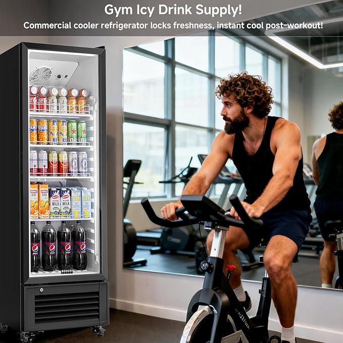 BODEGACOOLER Beverage Refrigerator, 326L/344 Qt Commercial Refrigerator For Kitchen, Home,Office and Garage, 312 Cans & 192 Bottles Display Refrigerator For Beer,Soda, Bar Cooler with Soft LED Light.