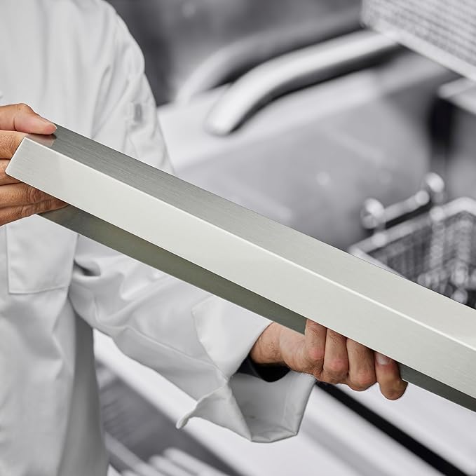 Deep Fryer Stainless Steel Strip Connector, Rust, High Heat Resistant Deep Fryer Joint Connector, Keeps Oil, Food Debris from Falling & Spilling by Chef Master 90296(Size 2.76" W x 20.39" L x 3.15" H)