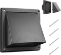4 Inch Black Dryer Vent Cover Outside Stainless Steel Wall Vent with Removable Cover and Bird Screen Mesh RAL9011