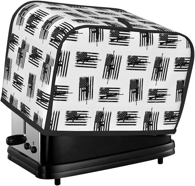 2 Slice Toaster Cover American Hunting Flag, Polyester Dust & Fingerprint Protection with Pocket, Machine Washable Kitchen Appliance Cover