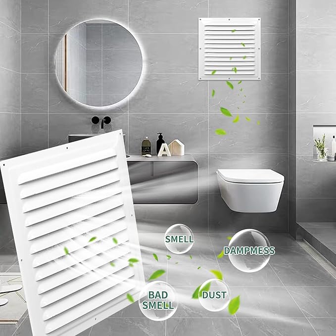 Gable Vents (10" x 10" 2Pcs) Aluminum Walls, Lofts, Garages more, More with Screens, Metal Shed Vents, Outdoor Houses, Loft Ceiling Reinforcement, Square Vents, Blinds, Exterior Grille(White)