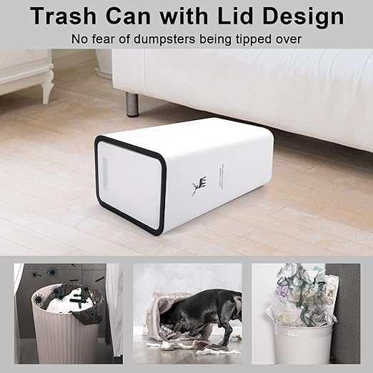 XPIY Trash Can with Lid, 2 Pack 4 Gallons/15 Liters Garbage Can with Press Top, Small Trash Can Dog Proof, Plastic Trash Bin, Waste Basket for Bathroom|Kitchen|Bedroom|Office (1, WhiteWhiteWhite)