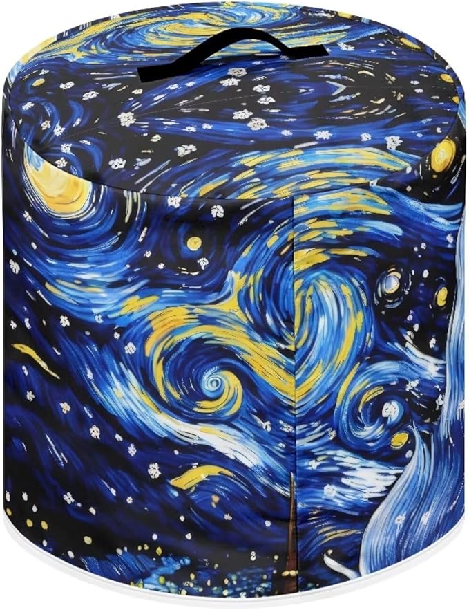 Starry Night Dust Cover with Pocket for Instant Pot, Rice Cooker and Air Fryer, Round Pressure Cover Dust-Proof Stain Resistant Electric Appliance Cover