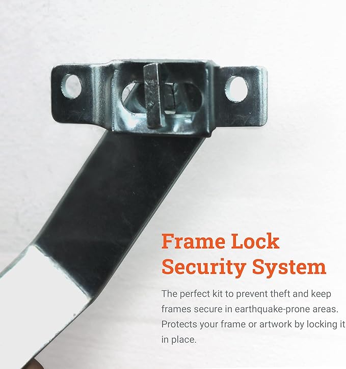 Frame Lock Security Hanging Kits with T-Head Screws - 25 Pack - Anti-Theft Security Lock Hangers for Art in Museums, Art Galleries, Hotels and Restaurant - Supports Up to 15 Pounds