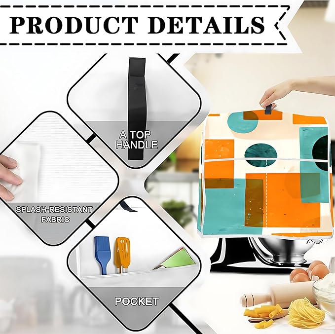 Mixer Dust Cover for 8.5-9.5 Qt Stand Mixer, Cloth Cover with 2 Storage Pockets for Stand Mixer Protective Covers Large for 8.5-9.5 Quart Mixer