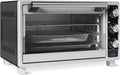 Amazon Basics 6-Slice 23-QT Toaster Oven with Built-In Air Fryer, 7-In-1 Cooking Options, 60-Min Timer & Adjustable Temperature (200℉ - 450℉), With Accessories, 1500W, Stainless Steel, Silver/Gray