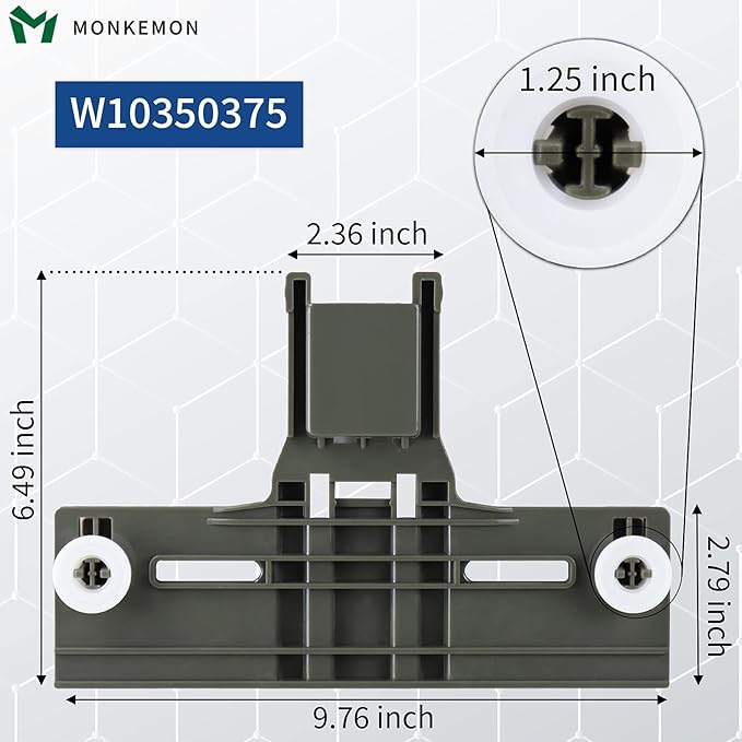 2 Packs W10350375 UPGRADED Replacement Top Rack Replace for kenmore whirlpool Dishwasher Parts, Replace W10712395 AP5957560, Dishwasher Upper Rack Parts Fit for WDT730PAHZ0 WDTA50SAHZ0 WDT970SAHZ0
