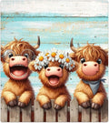 Cute Animal Highland Cow Dishwasher Magnet Cover Magnetic Dishwasher Decorative Cover Front Dishwasher Door Cover Reuseable Dishwasher Cover Panel for Kitchen Refrigerator Home Appliances 23" X 26"