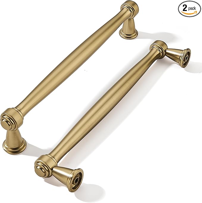 khtumeware 2 Pack 6-1/4 Inch(160mm) Champagne Bronze Cabinet Pulls Champagne Brass Kitchen Cabinet Handles Kitchen Cabinet Hardware for Cupboard Drawer Handles Dresser Pulls