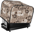 Brown Coffee Pattern 4 Slice Toaster Cover, Waterproof Toaster Dust Cover Bread Maker Protective Cover For Small Kitchen Appliance Dining Room Table Home Decor Gifts