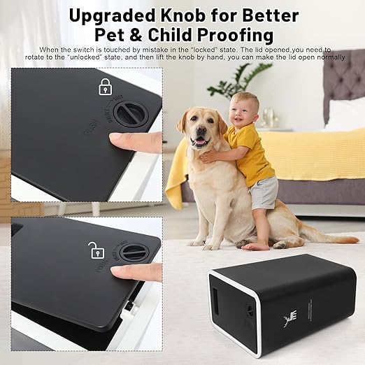 XPIY Trash Can with Lid, 2 Pack 4 Gallons/15 Liters Garbage Can with Press Top, Small Trash Can Dog Proof, Plastic Trash Bin, Waste Basket for Bathroom|Kitchen|Bedroom|Office (1, Blackwhite)