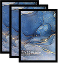 11x15 Picture Frame Set of 3, Black Frame for 11 x 15 Inch Picture Poster Photo, Light Weight and High Transparent 11 by 15 Frame for Wall - 3 Pack/Black/11 x15