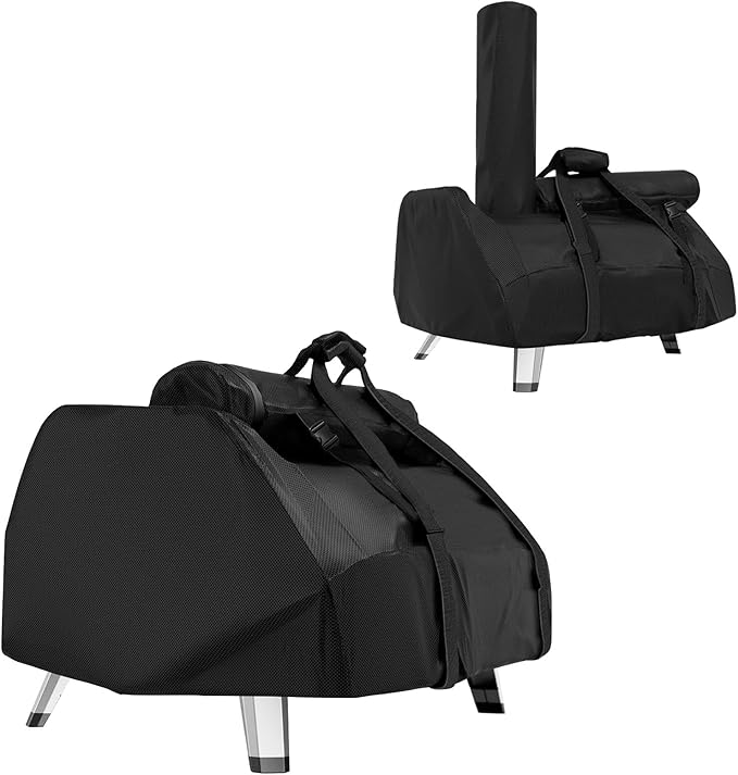 Carry Cover for Ooni Karu 16 and Karu 2 Pro Pizza Oven, Waterproof Pizza Oven Cover with Chimney Bag for Outdoor, Heavy Duty Portable Outside Dust Pizza Oven Accessories with Adjustable Buckle Straps