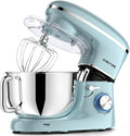 Stand Mixer,660W 6+P With 6.5QT Stainless Steel Bowl,Dough Hook, Wire Whip & Beater,for Most Home Cooks (Blue)
