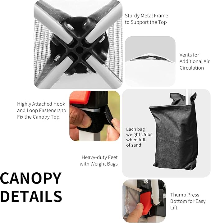 Tangkula Outdoor Pop-up Canopy Tent, 6.6 x 6.6 FT Height Adjustable Commercial Instant Canopy w/Portable Roller Bag, 4 Weight Bags, Outdoor Camping Sun Shelter for Camping, Party