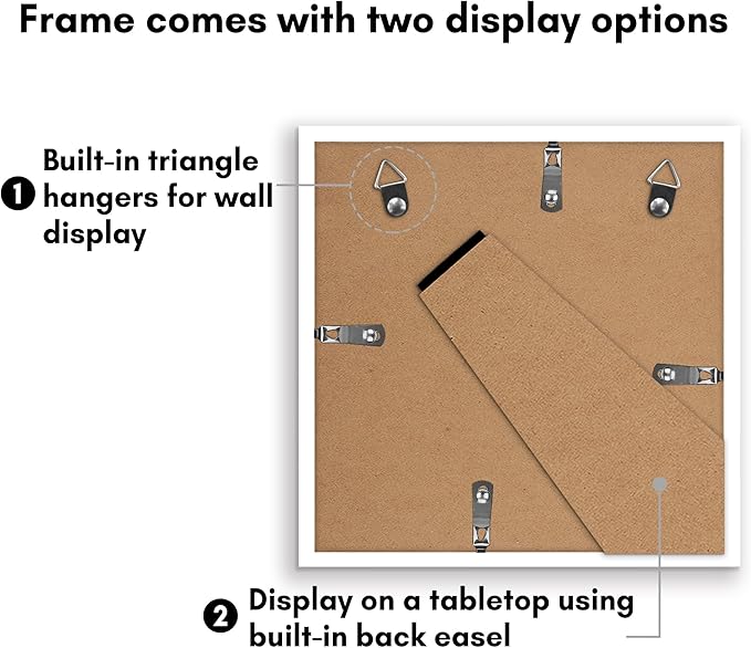 Americanflat 10x10 Picture Frame with Polished Plexiglass - Set of 5 - Use as 8x8 Frame with Mat or Display 10x10 Photo Without Mat - Galleria Collection - Square Frames or Tabletop and Wall - White