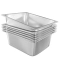 EGGKITPO 6-Pack Steam Table Pan Half Size 6 Inch Hotel Pan, Stainless Steel Metal Food Pan for Restaurant Food Container Warming Pans for Daily Use and Commercial
