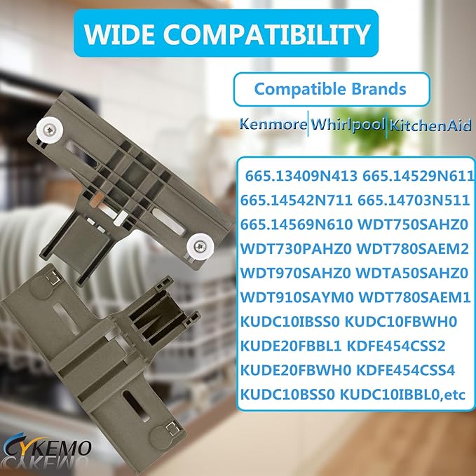 UPGRADED Dishwasher Top Rack Adjuster W10350375 - Fits Kenmore 665 Dishwasher Whirlpool Dishwasher Replacement Parts WDT730PAHZ0, WDT970SAHZ0, W10712395, WDTA50SAHZ0 Dishwasher Top Rack Parts 11 PACKS