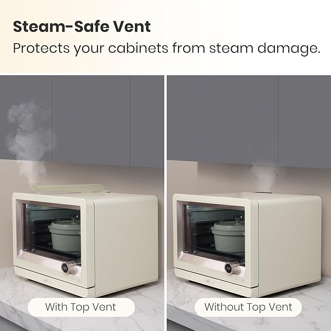 VAL CUCINA 7-in-1 Steam Convection Oven Countertop with Air Fry, Bake, Sous Vide, Ferment, Built-in Recipes & VAL Board Cutting Board, Creates Storage Space, Protects Cabinets