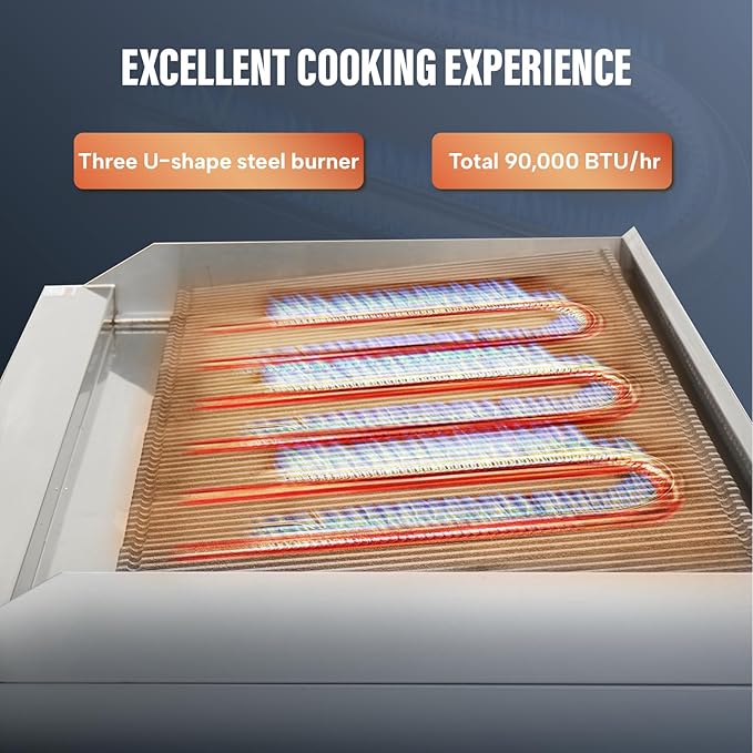 WESTLAKE 36"W Commercial Charbroiler Gas Countertop 3 Burner Natural Gas and Propane 90,000 BTU Char Broiler Stainless Steel BBQ Stove Grill for Restaurants