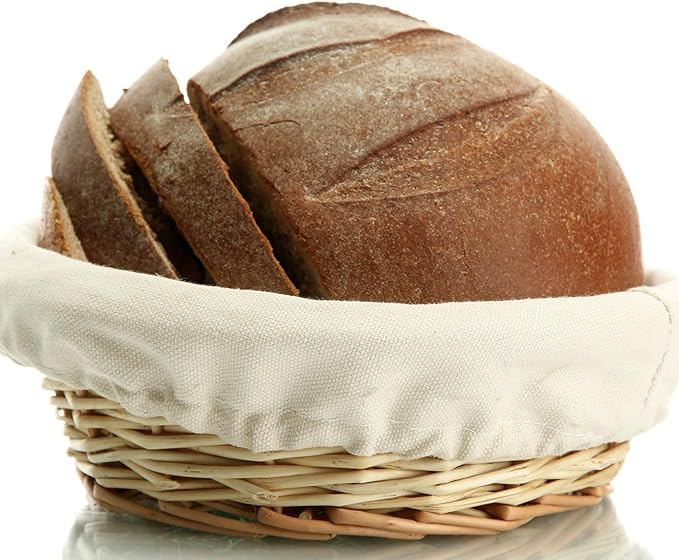 Boao 6 Pieces Bread Banneton Proofing Basket Liner Cloth Cover Natural Rattan Baking Dough Banneton Proofing Sourdough Basket Cloth Liner Bread Baking Supplies (Round,10 Inch)