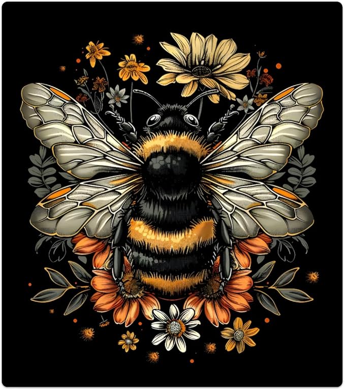 cfpolar Dishwasher Magnet Cover for The Front Dishwasher Door Cover Panel Decals Vintage Bee Flower Magnetic Refrigerator Cover for Kitchen Farmhouse Home Decor（23 X 26 in）
