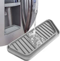 KindGa Refrigerator Drip Catcher Tray,Protector Ice and Water Dispenser Pan,Fridge Spills Water Pad Catch Basin for Drainage (Rectangular,Grey)