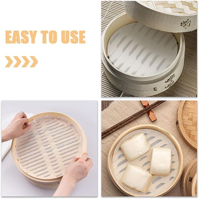 10pcs round Silicone Steamer Liners Non-stick Steamer Mats Breathable Mesh Pads for Dumplings Buns Cooking and Rice Cooker Steam Replacement