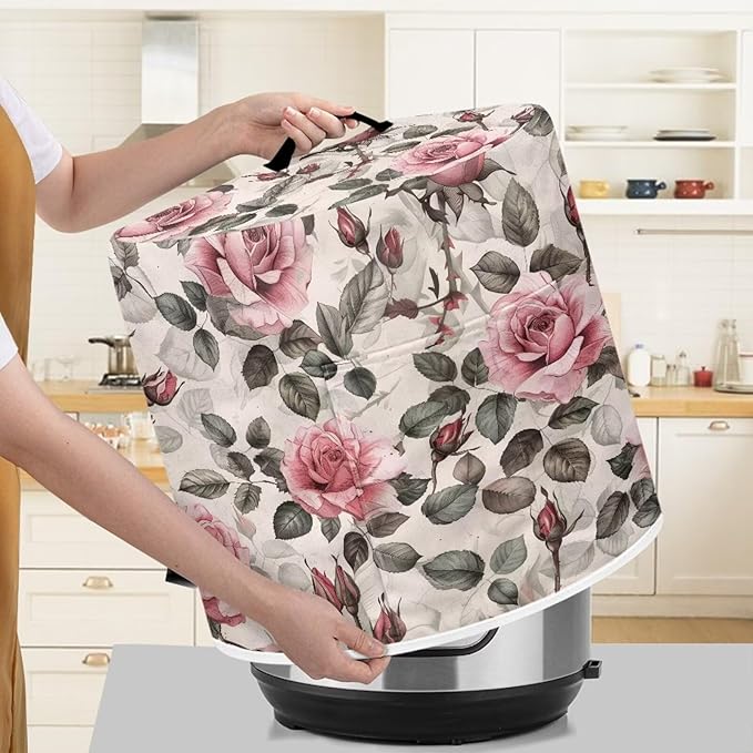 Pink Rose Dust Cover Instant Pot Heavy Duty Waterproof Dust Pressure Cooker Cover Case for Instant Pot Pressure Cooker Instant Pot Appliance Covers Pressure Cooker Size S
