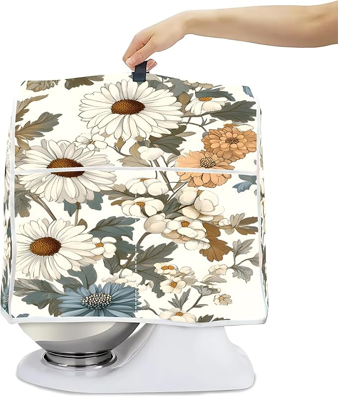 Mixer Dust Cover for 6-8 Qt Stand Mixer, Cloth Cover with 2 Storage Pockets for Stand Mixer Protective Covers Large for 6-8 Quart Mixer