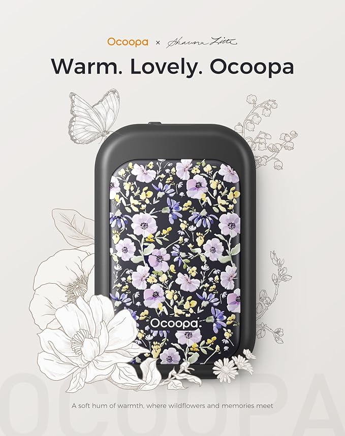 OCOOPA Magnetic Rechargeable Hand Warmers 2 Pack, Card-Style Electric AI Hand Warmers 5000mAh, Pocket Portable Hands Heater, UL Certified, for Men Women, Hunting Essentials, UT4 Young