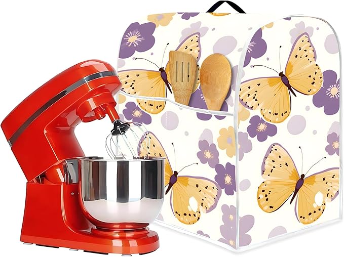 Mixer Dust Cover for 6-8 Qt Stand Mixer, Cloth Cover with 2 Storage Pockets for Stand Mixer Protective Covers Large for 6-8 Quart Mixer