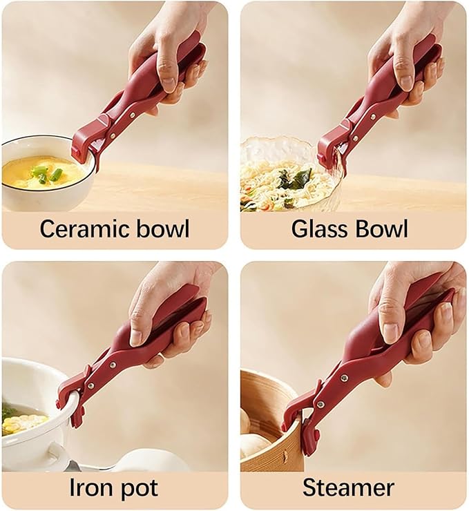 2PCS Anti-Scald Bowl Clip, Hot Plate Gripper Tongs Anti Scald Bowl Holder Clip For Kitchen, Hot Bowl Dish Plate Gripper Clips Tongs Clamp Holder