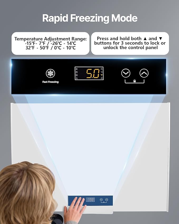 VEVOR Chest Freezer, 5 Cu.ft Compact Deep Freezer, Free Standing Top Open Door Chest Freezers with 2 Removable Baskets & Adjustable Thermostat - Energy Saving, Low Noise & Garage Ready, White