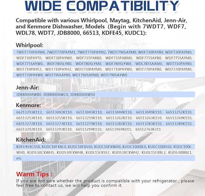 [Upgraded] W10195622 Dishwasher Rack Stop Clip, Upper Dishrack Slide Rail Rear Stop fit for Whirlpool, Kenmore Dishwasher, Replaces AP4566222, PS11750071, 1872168 (4 Pack)