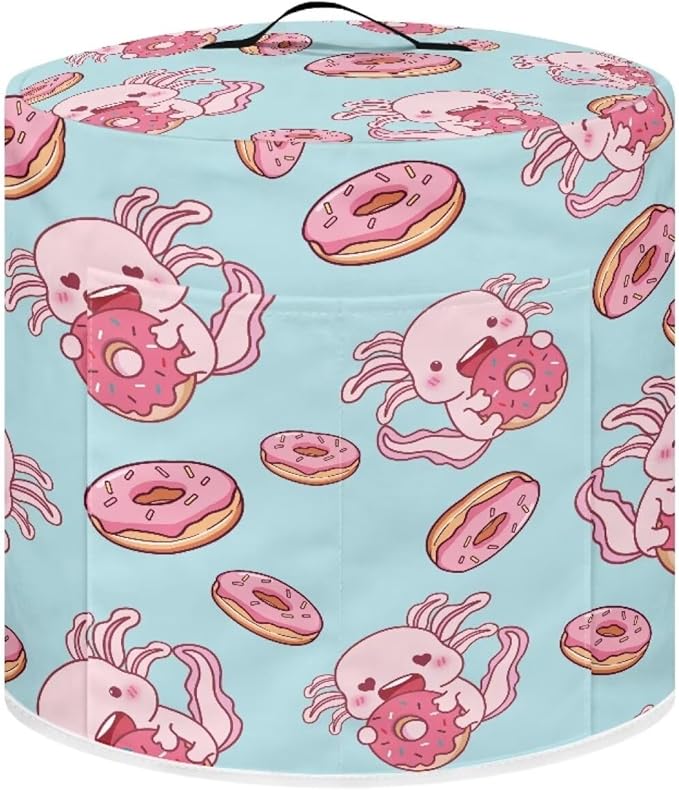 Axolotl Kitchen Appliance Covers, Dust Cover for 8 qt Air Fryer & Pressure Cooker Kitchen Appliance Accessories with Storage Pockets, Machine Washable