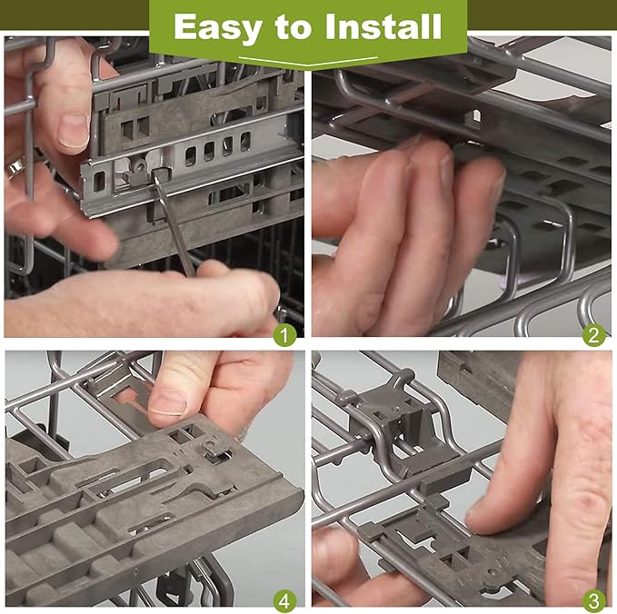 UPGRADED WPW10546503 W10546503 Dishwasher Top Rack Adjuster Parts with W10195840 & W10195839 & W10250160 Upper Parts Replacement for KitchenAid Kenmore Maytag Whirlpool Dishwasher Parts (8 Packs)