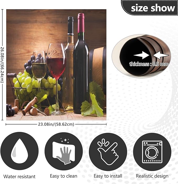 Dishwasher Magnet Cover Red Wine Grapes Wooden Magnetic Refrigerator Sticker Decorative Front Door Vinyl Panel Cabinet Decal Fridge Appliance